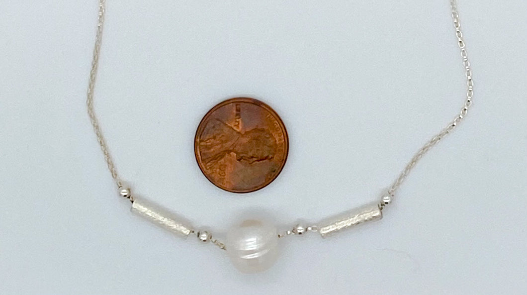 Pearl and Thai silver necklace