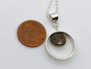 Labradorite and silver necklace