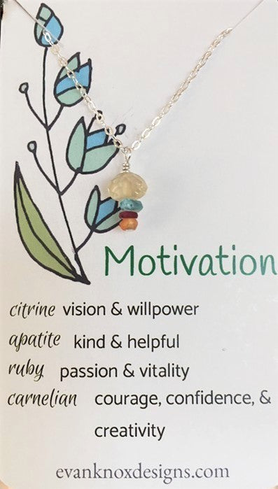 Motivation necklace in sterling silver