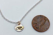 Load image into Gallery viewer, Sterling silver and brass Hidden Message necklace Evil Eye
