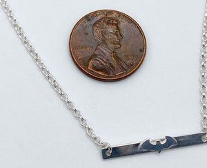Sterling silver necklace Bat