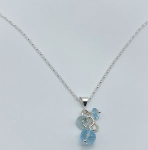 Sky blue topaz and sterling silver necklace